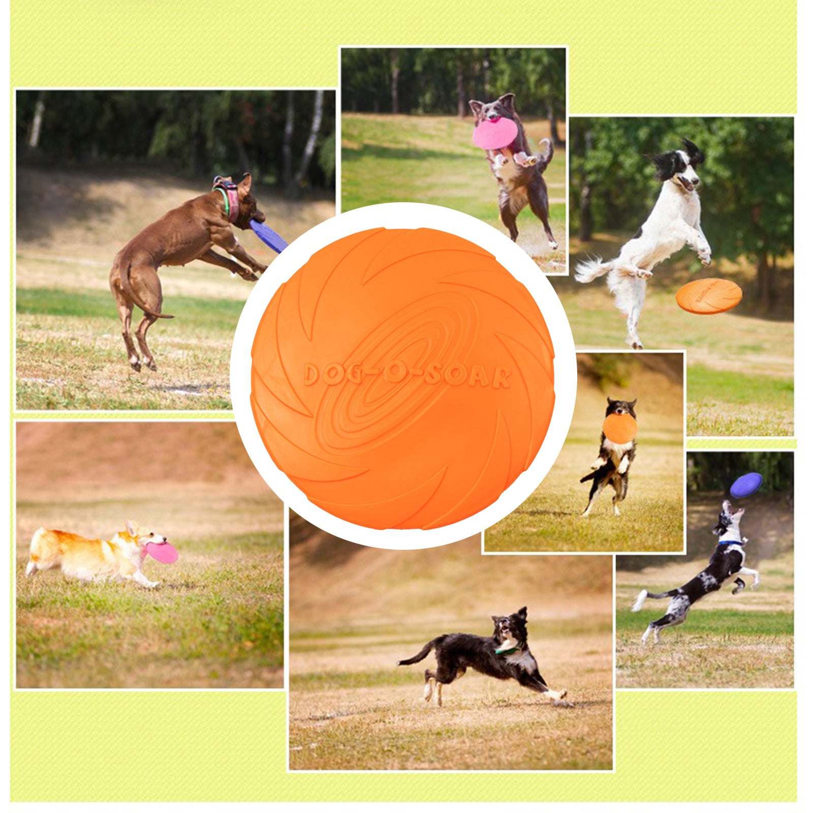 Soft Rubber Summer Beach Flying Plate Interactive Dog Toys Orange 22cm