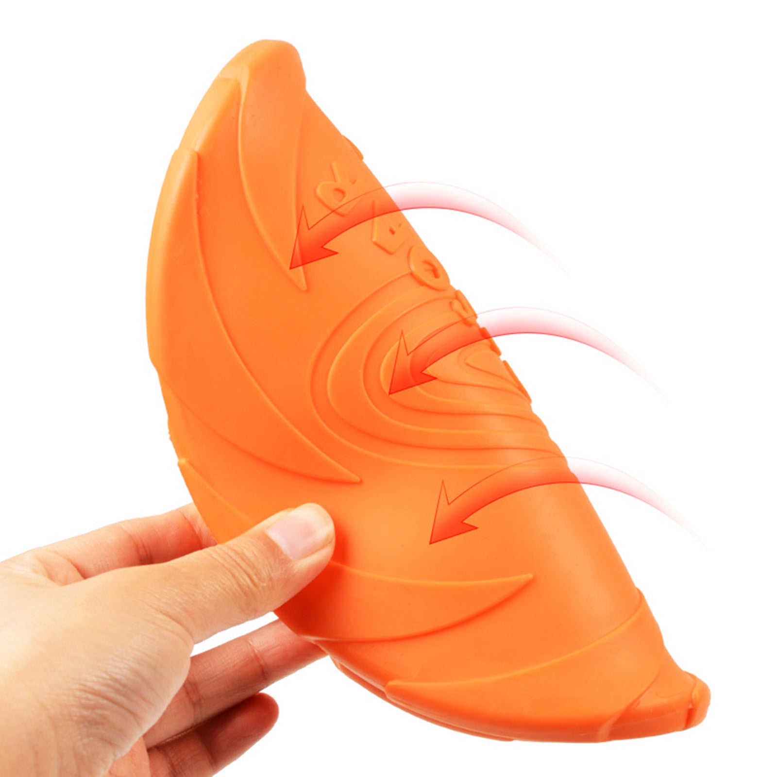 Soft Rubber Summer Beach Flying Plate Interactive Dog Toys Orange 22cm