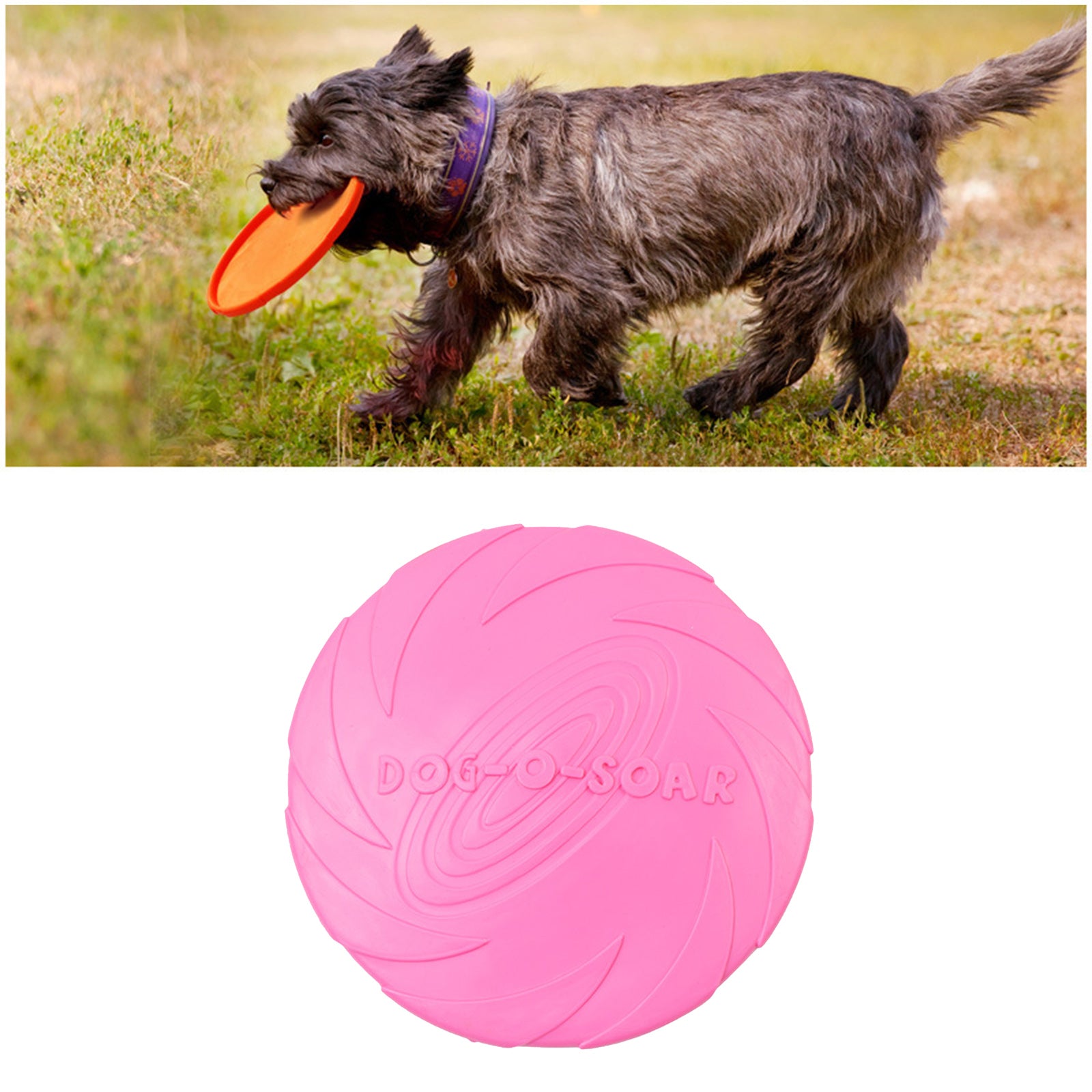 Soft Rubber Summer Beach Flying Plate Interactive Dog Toys Pink 22cm