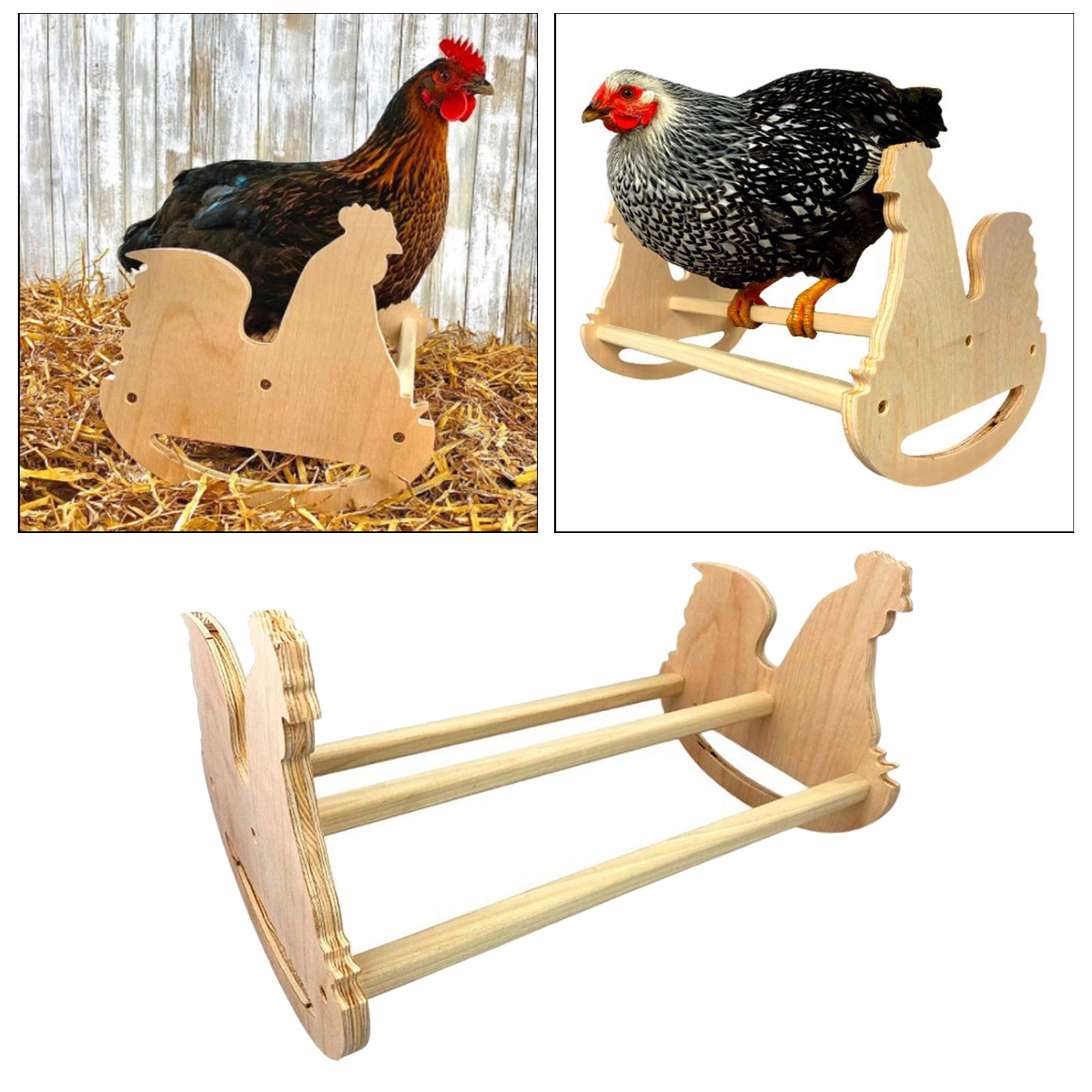 Wooden Parrot Bird Stand Tree Branch Hanging Toys Cage Perches Pet Chicken Shape