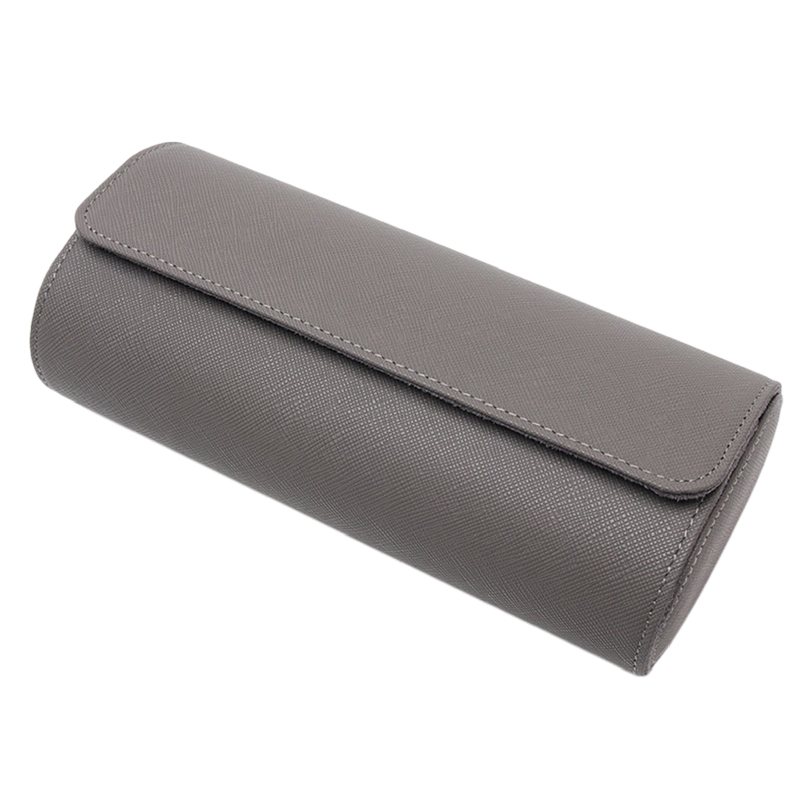 ,3 Slots PU Leather Case Organizer for Storage and Display Leather Travel Gray