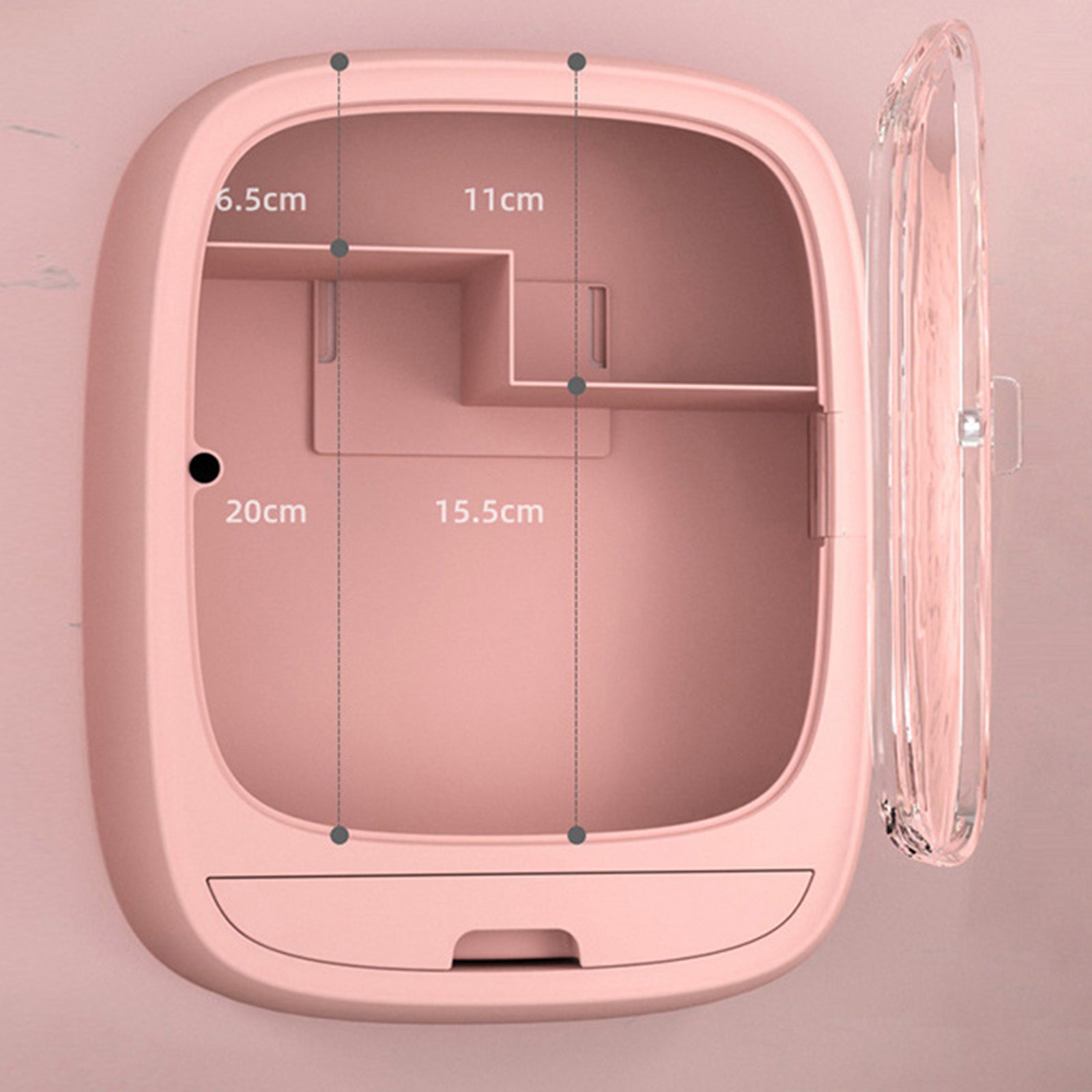 Wall Hanging Makeup Organizer Storage Cosmetic Box Rack for Bathroom Pink