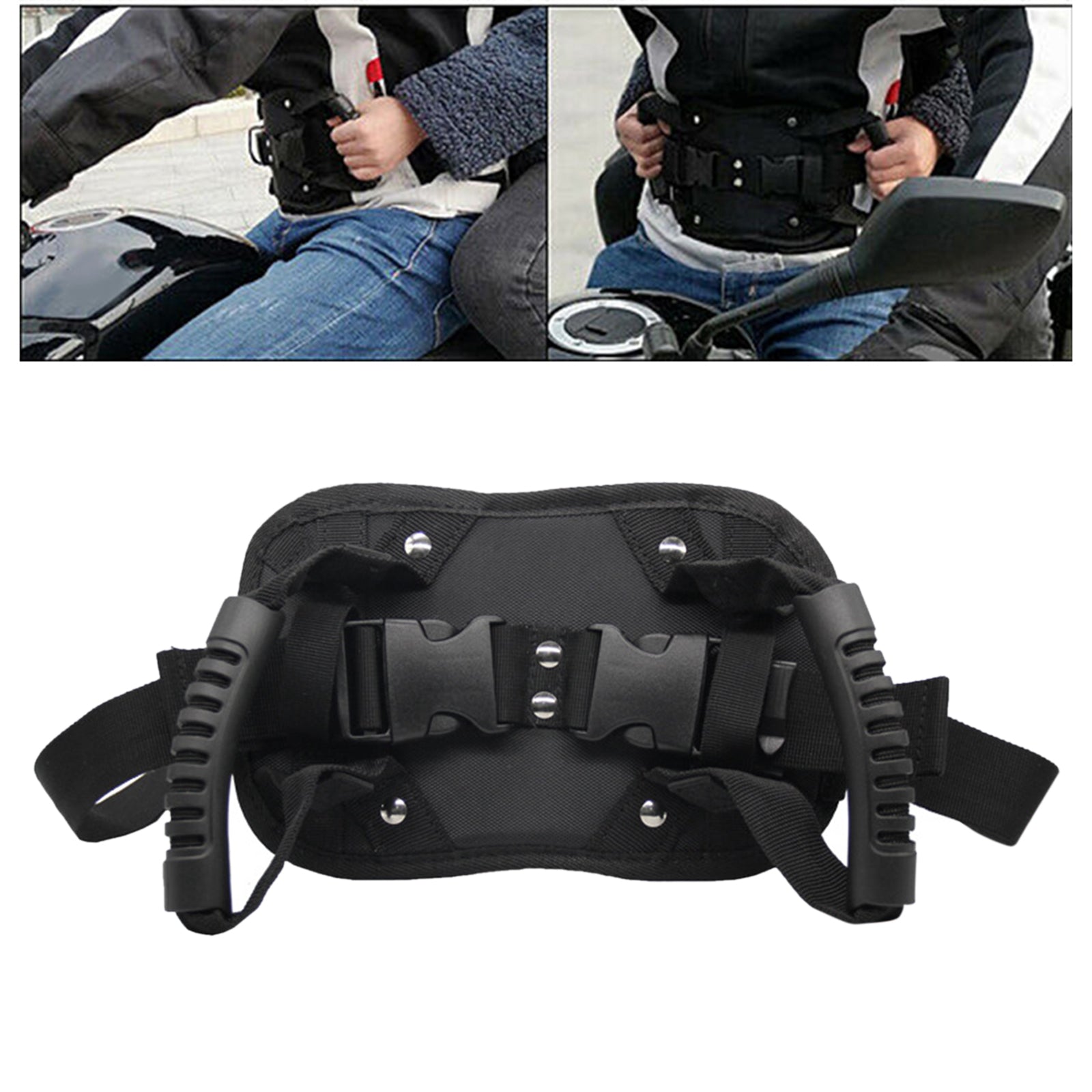 Motorcycle Passenger Safety Belt Rear Seat Grab Grip Handle Armrest Strap