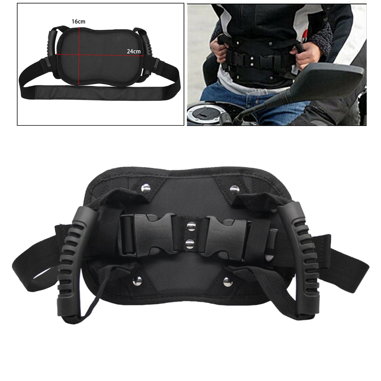 Motorcycle Passenger Safety Belt Rear Seat Grab Grip Handle Armrest Strap