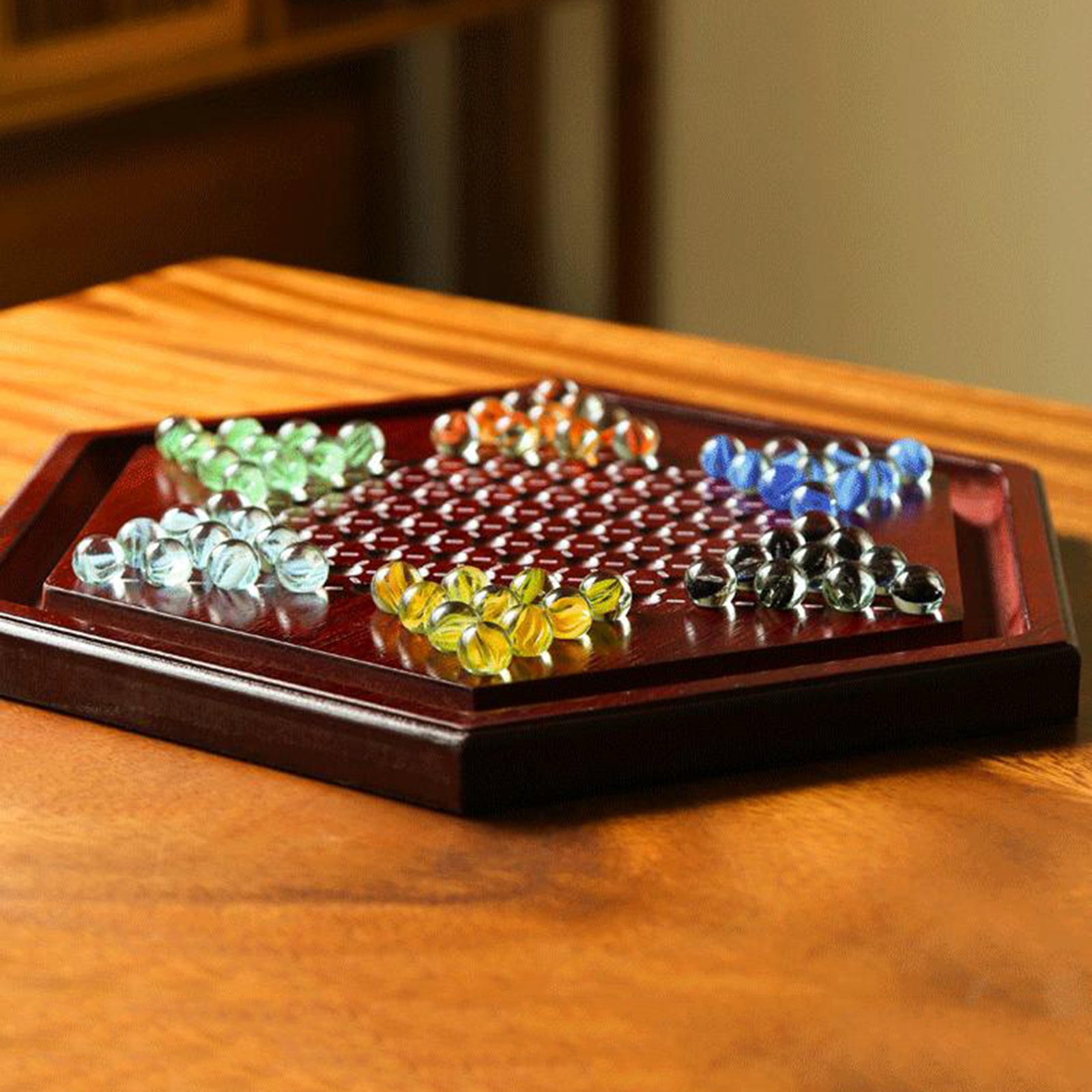 Classic Chinese Checkers Glass Pieces Party Family Fun Toy Multiplayer Set