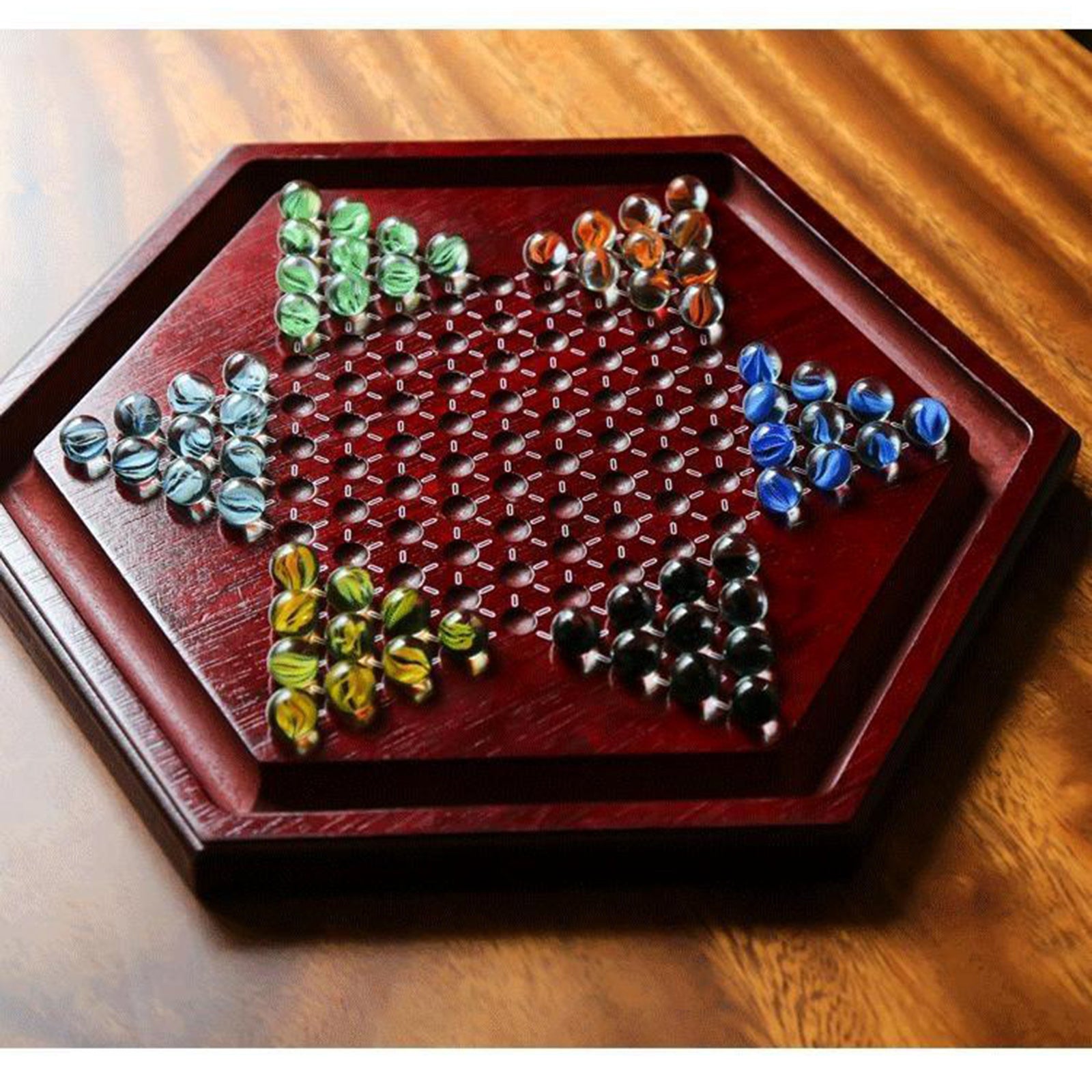 Classic Chinese Checkers Glass Pieces Party Family Fun Toy Multiplayer Set