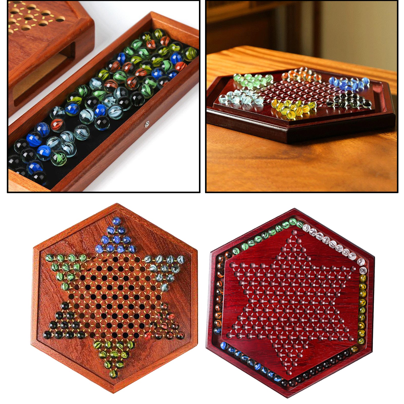 Chinese Checkers Glass Beads Family Fun Collection Multiplayer Kids Adults