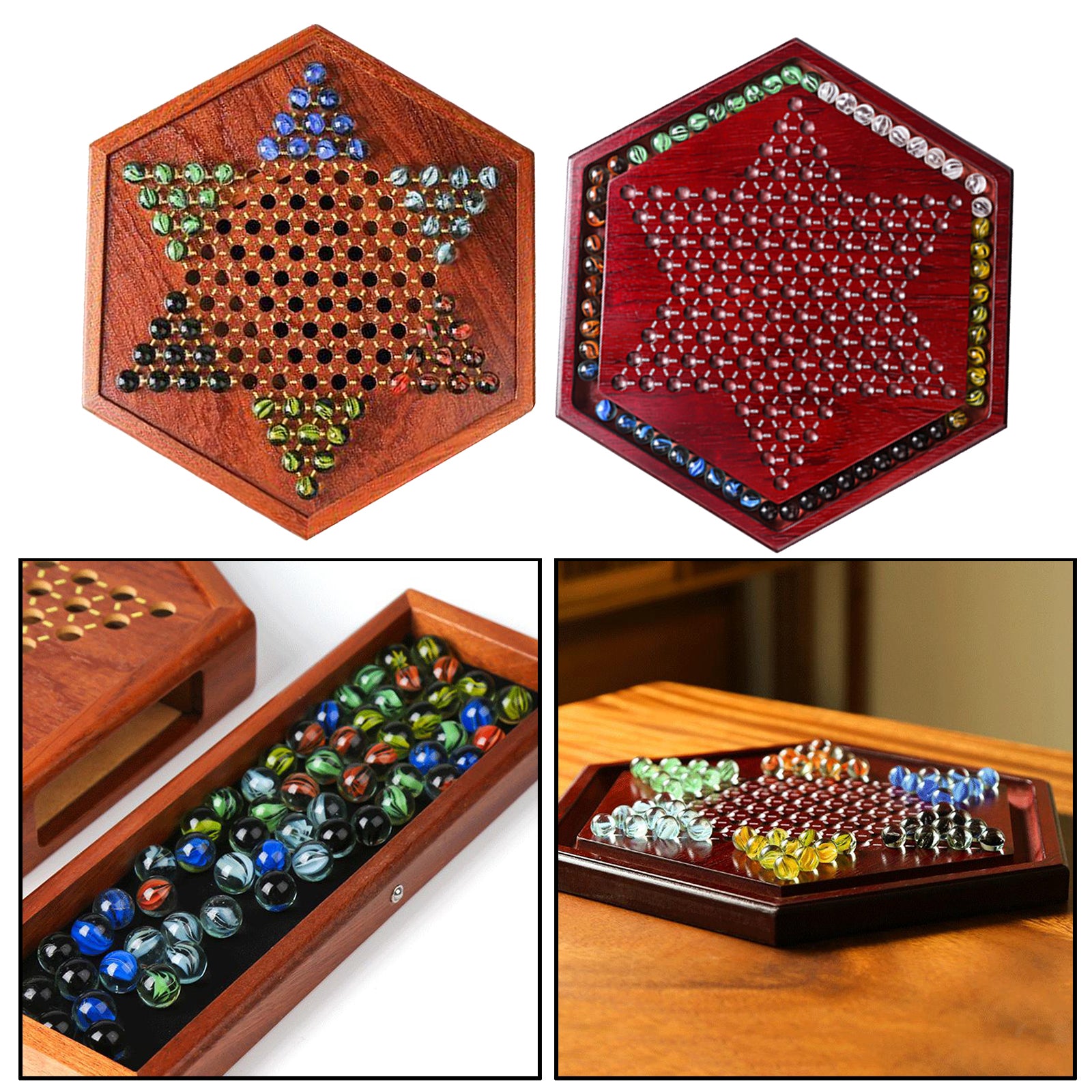 Chinese Checkers Glass Beads Family Fun Collection Multiplayer Kids Adults