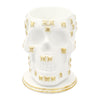 Rotatable Skull Pen Holder Office Desktop Decor Stationery Organizer White