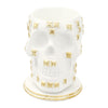 Rotatable Skull Pen Holder Office Desktop Decor Stationery Organizer White