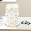 Rotatable Skull Pen Holder Office Desktop Decor Stationery Organizer White