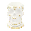 Rotatable Skull Pen Holder Office Desktop Decor Stationery Organizer White