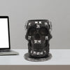 Rotatable Skull Pen Holder Office Desktop Decor Stationery Organizer Black