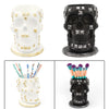 Rotatable Skull Pen Holder Office Desktop Decor Stationery Organizer Black