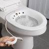 Sitz Bath Toilet Bidet Tub with Flusher for Postpartum Care White Gray