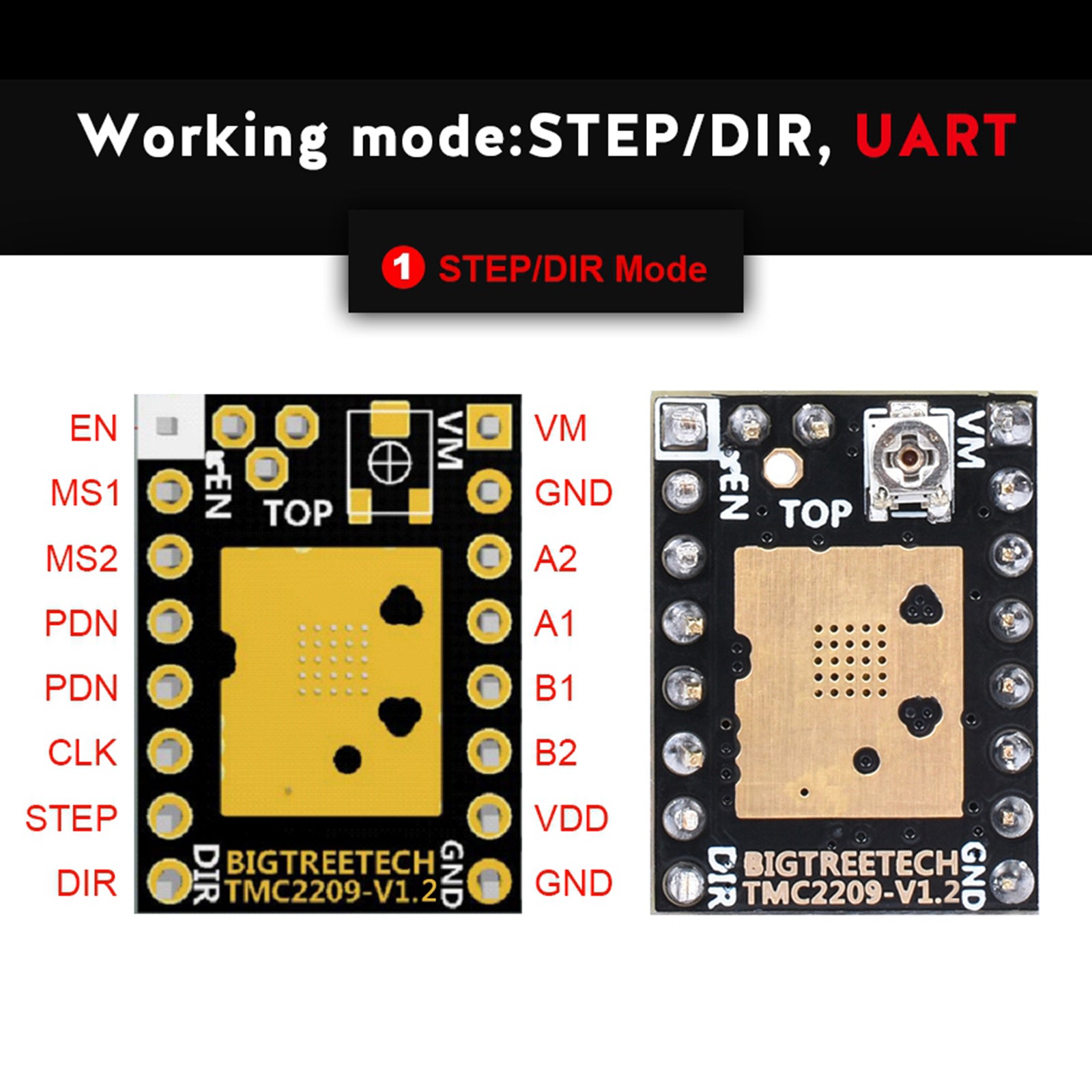 Bigtreetech TMC2209 V1.2 Stepper Motor Driver UART 2.8 A Parts For SKR V1.2