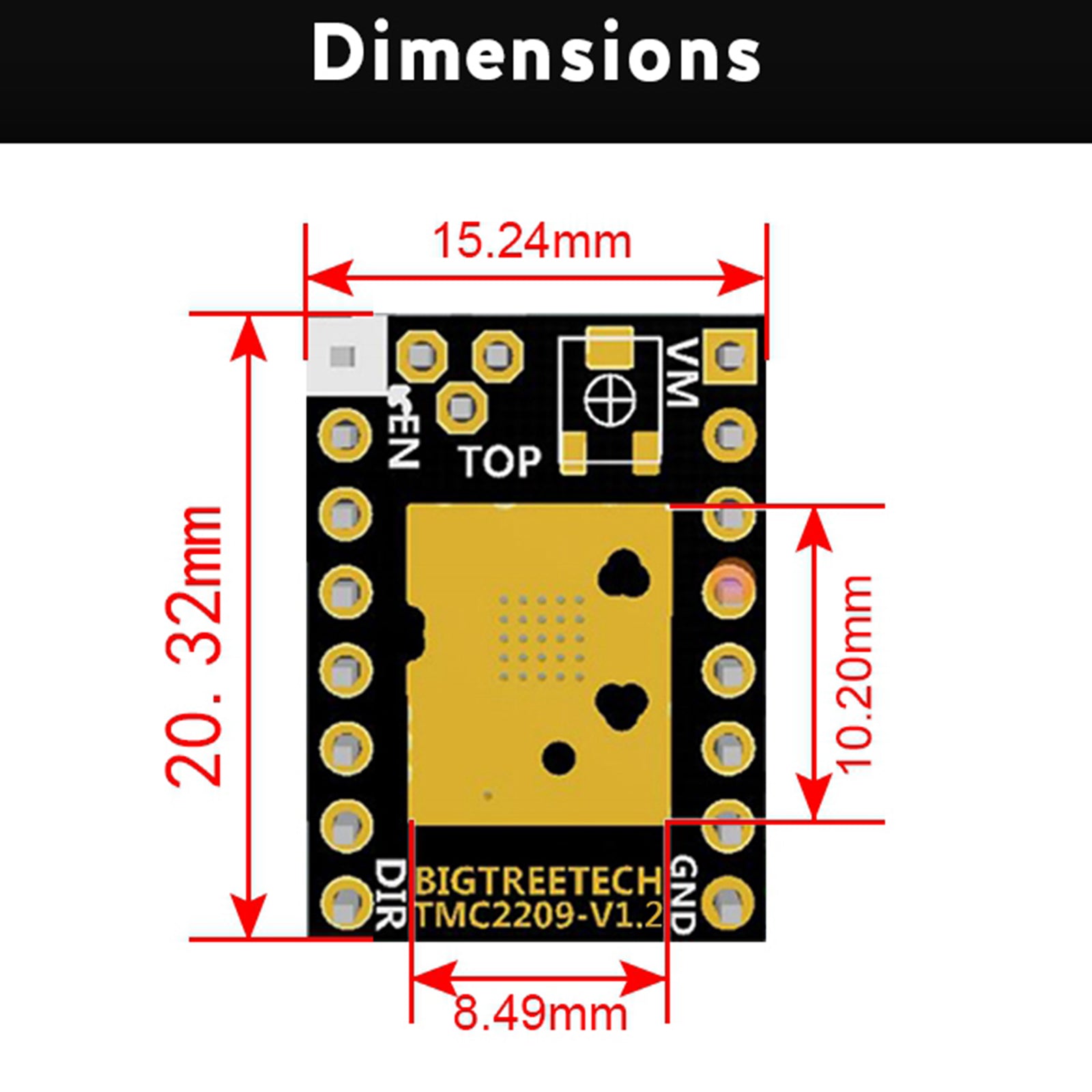 Bigtreetech TMC2209 V1.2 Stepper Motor Driver UART 2.8 A Parts For SKR V1.2