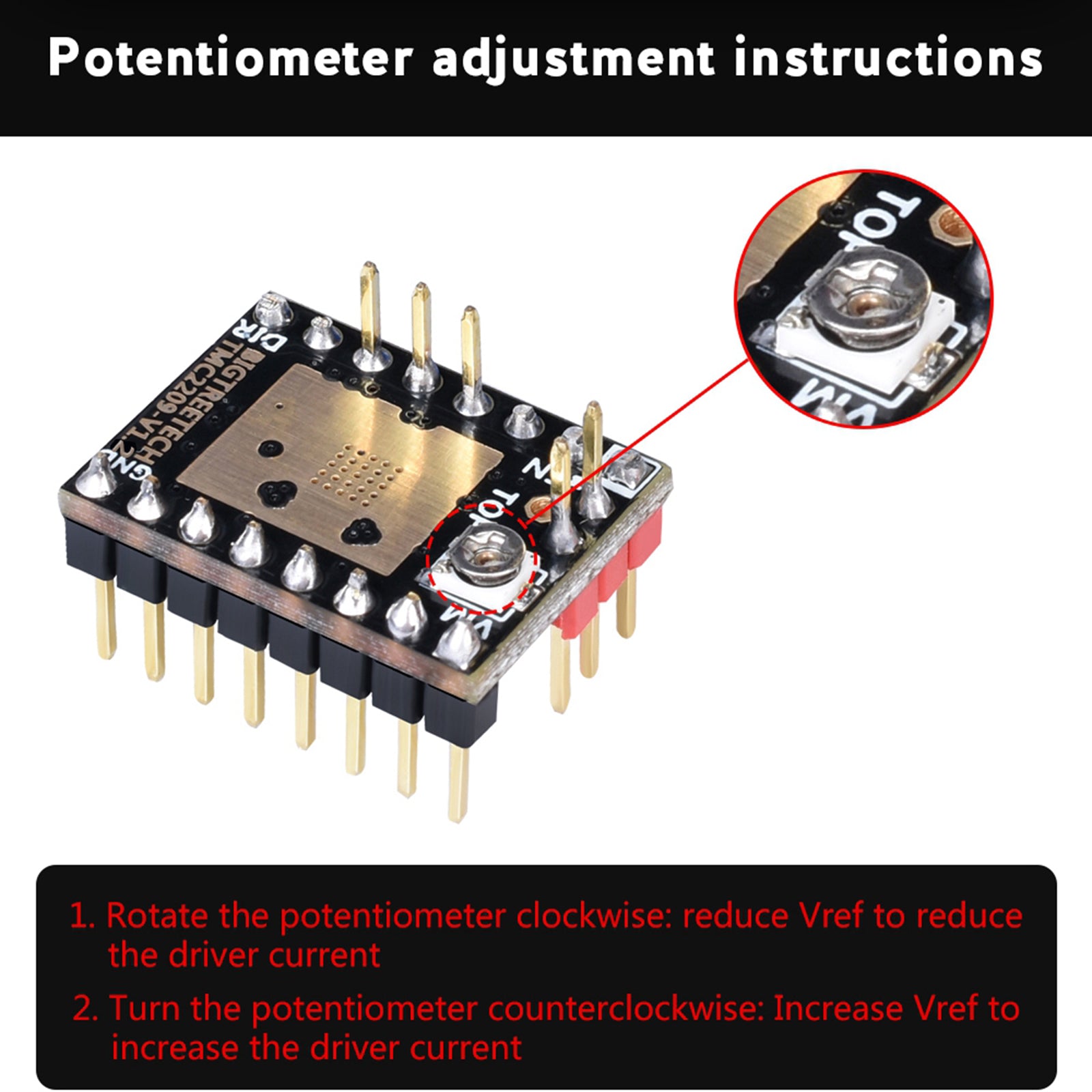 Bigtreetech TMC2209 V1.2 Stepper Motor Driver UART 2.8 A Parts For SKR V1.2