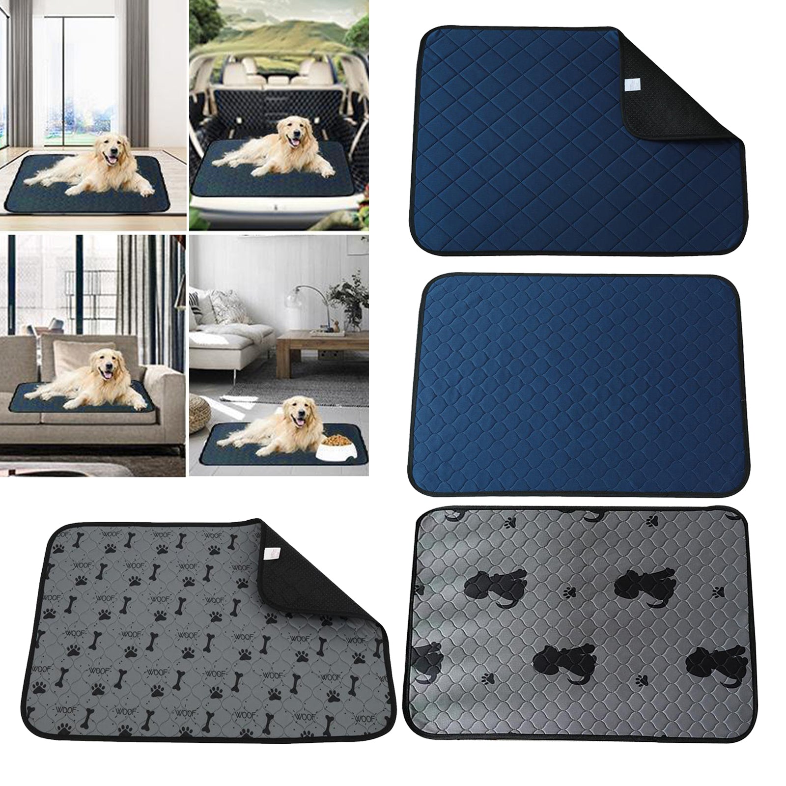 Washable Whelping & Puppy Pad 60x45cm Blue A