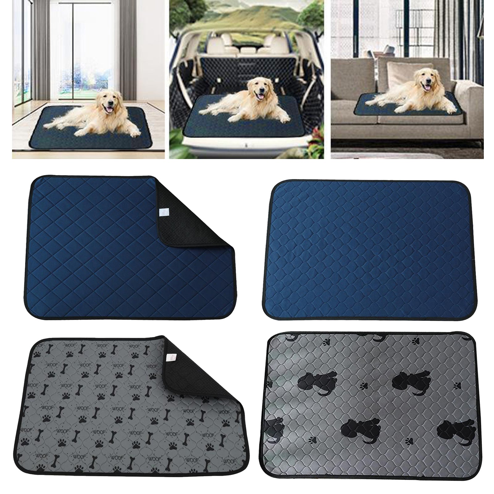 Washable Whelping & Puppy Pad 60x45cm Blue A