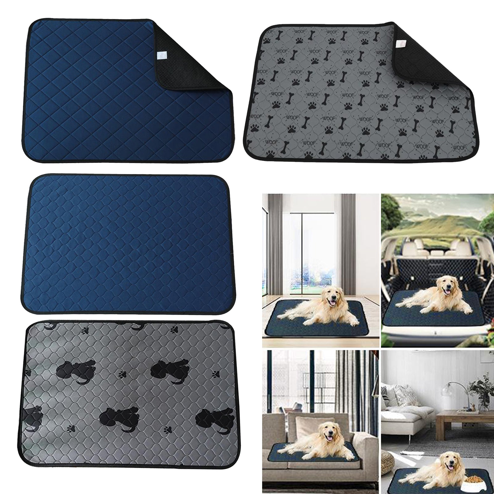 Washable Whelping & Puppy Pad 60x45cm Blue A