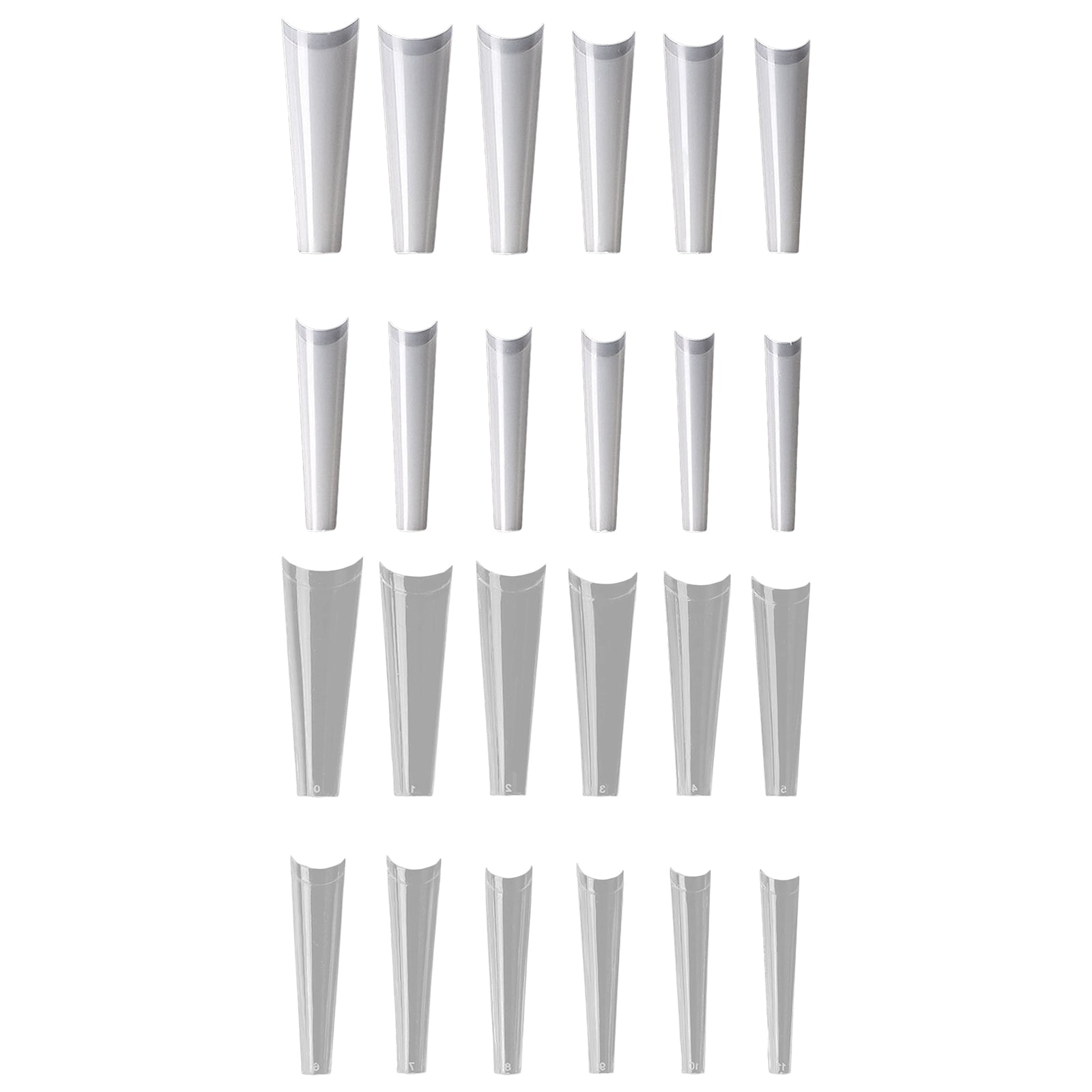 504Pcs 12 Sizes Coffin False Nail Tips Long French False Nail/Tips Natural