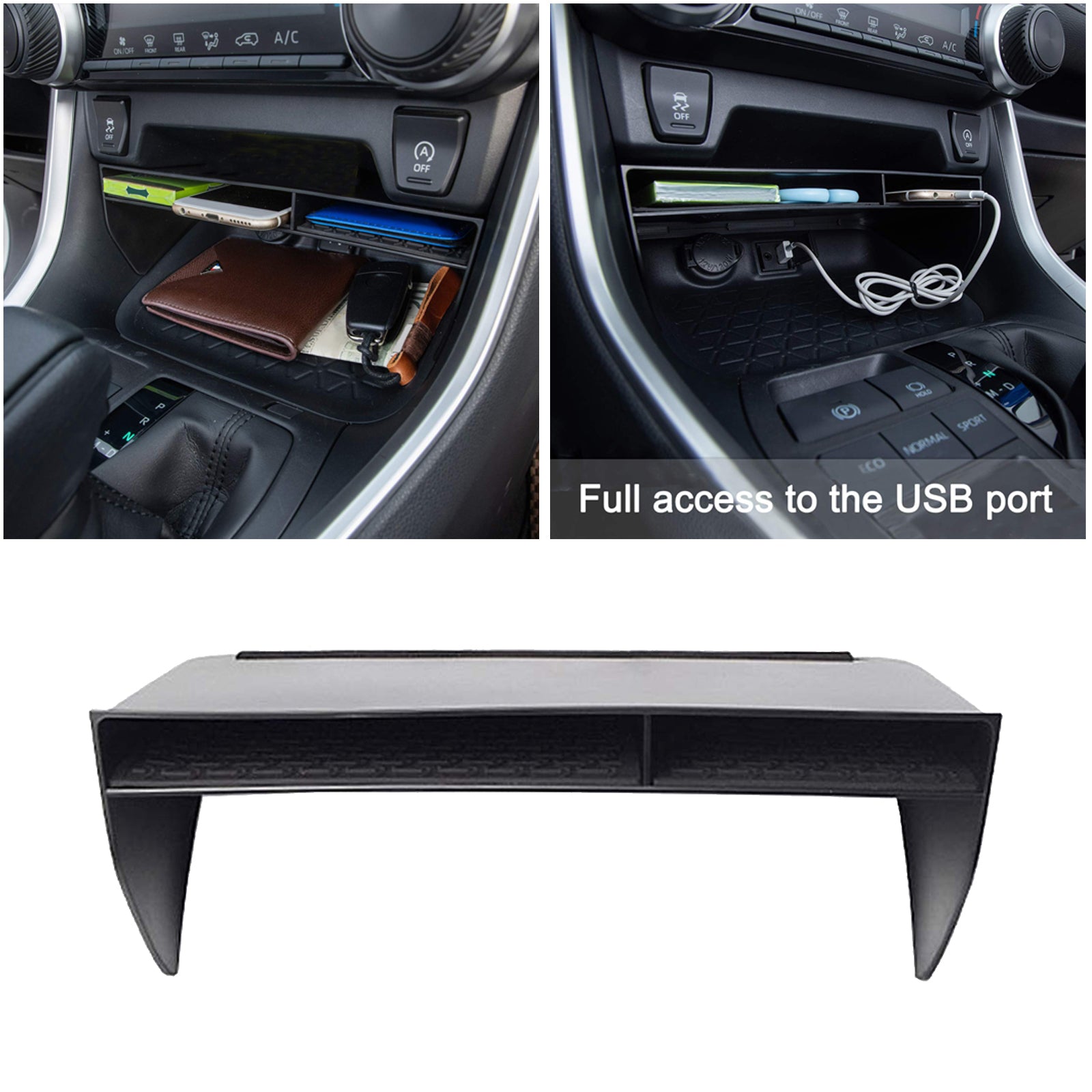 Center Console Storage Box Plastic Organizer Tray for Toyota RAV4 2021