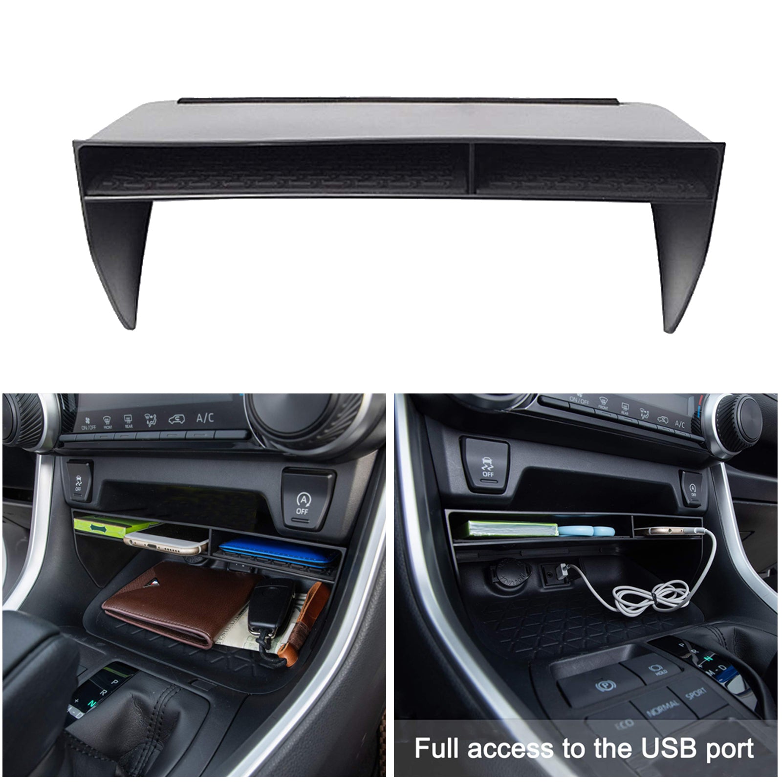 Center Console Storage Box Plastic Organizer Tray for Toyota RAV4 2021