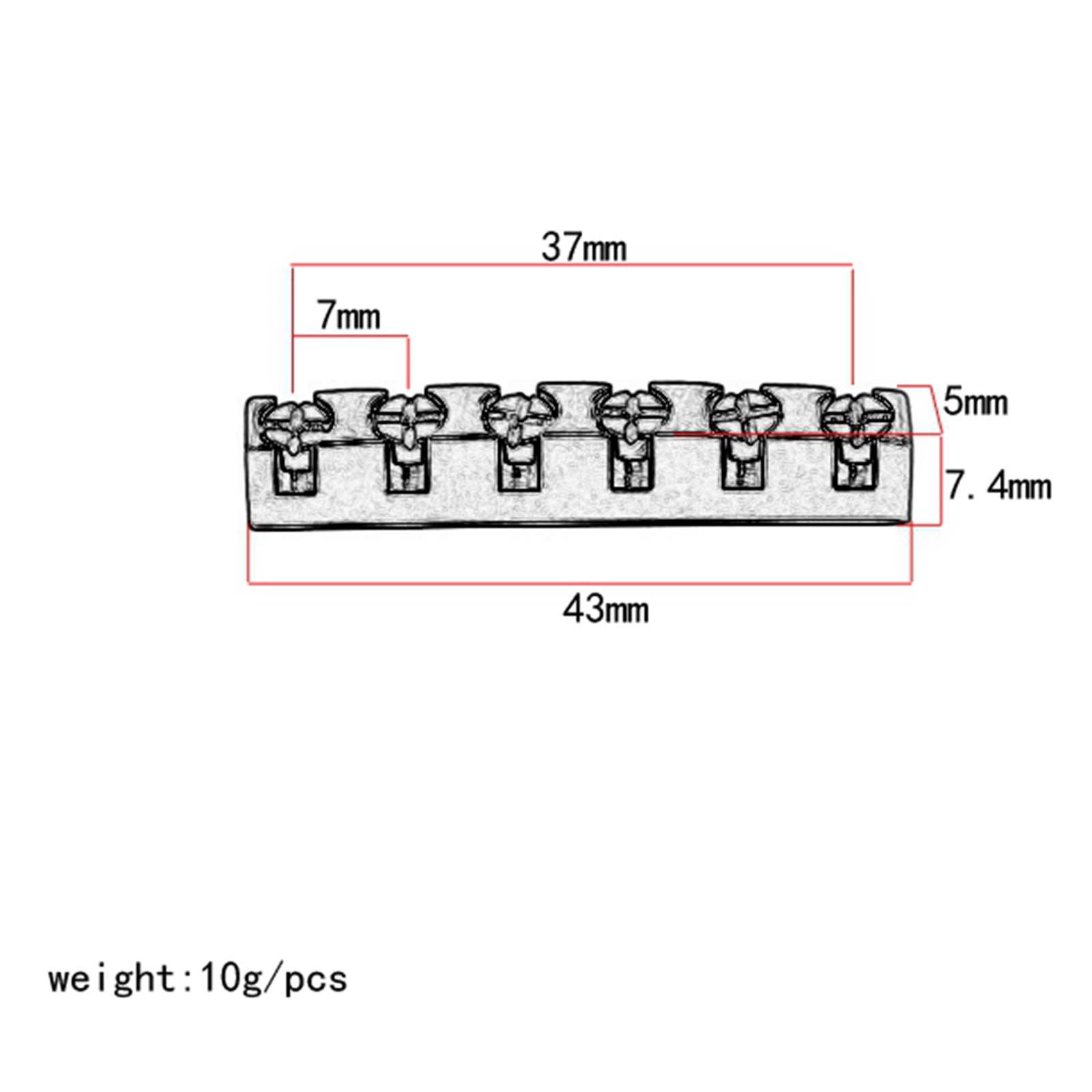 43mm Brass Bass Nut Pre Slotted Adjustable Electric Bass Replacement Parts