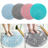 Round Bathroom Shower Mat with Drain Holes Foot Scrubber Massage Bath Mat Sky Blue