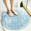 Round Bathroom Shower Mat with Drain Holes Foot Scrubber Massage Bath Mat Sky Blue