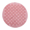 Round Bathroom Shower Mat with Drain Holes Foot Scrubber Massage Bath Mat Pink