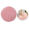 Round Bathroom Shower Mat with Drain Holes Foot Scrubber Massage Bath Mat Pink