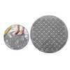 Round Bathroom Shower Mat with Drain Holes Foot Scrubber Massage Bath Mat Gray