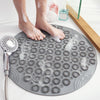 Round Bathroom Shower Mat with Drain Holes Foot Scrubber Massage Bath Mat Gray