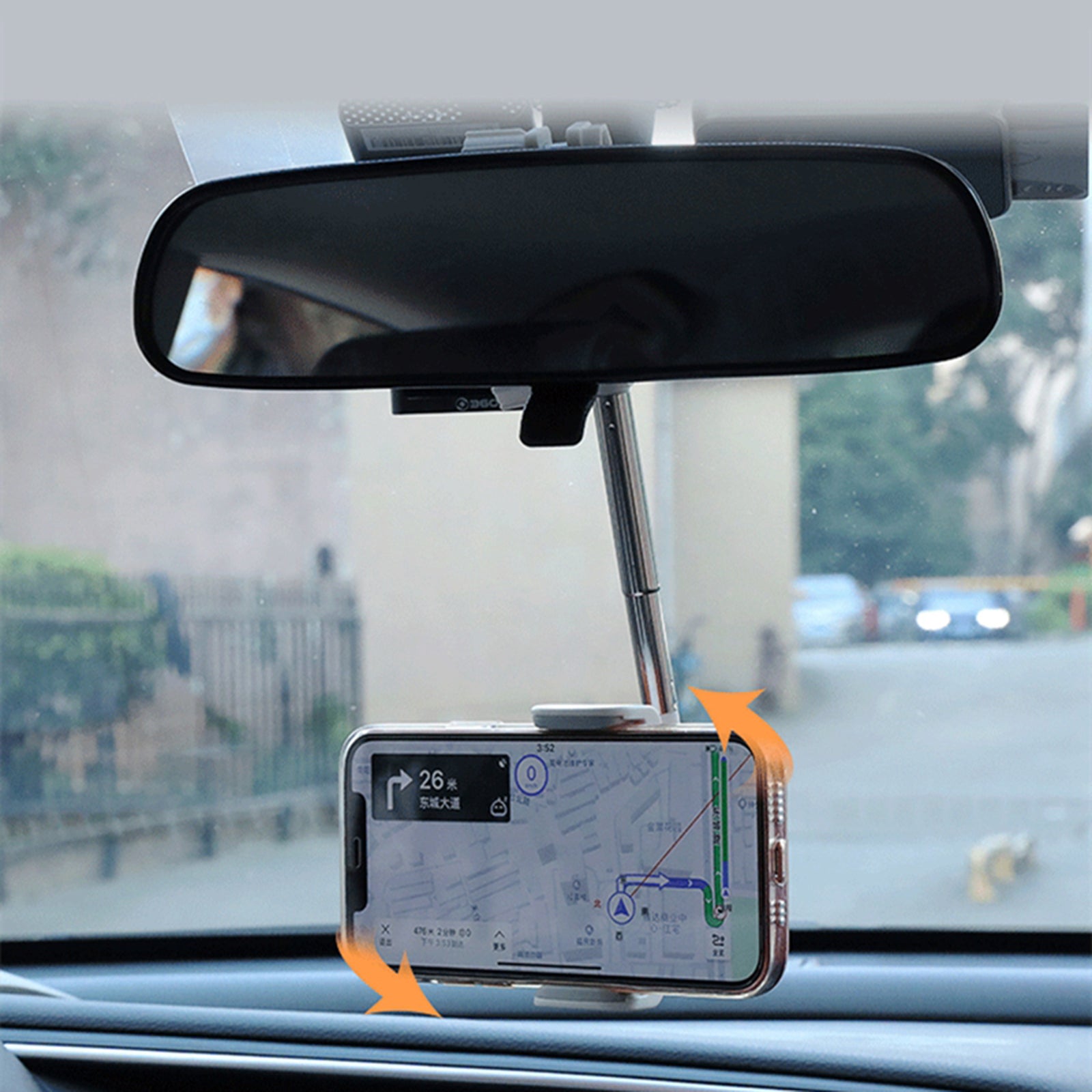 New Universal Car Rear-view Mirror Mount Stand Holder Cradle For Cell Phone Black