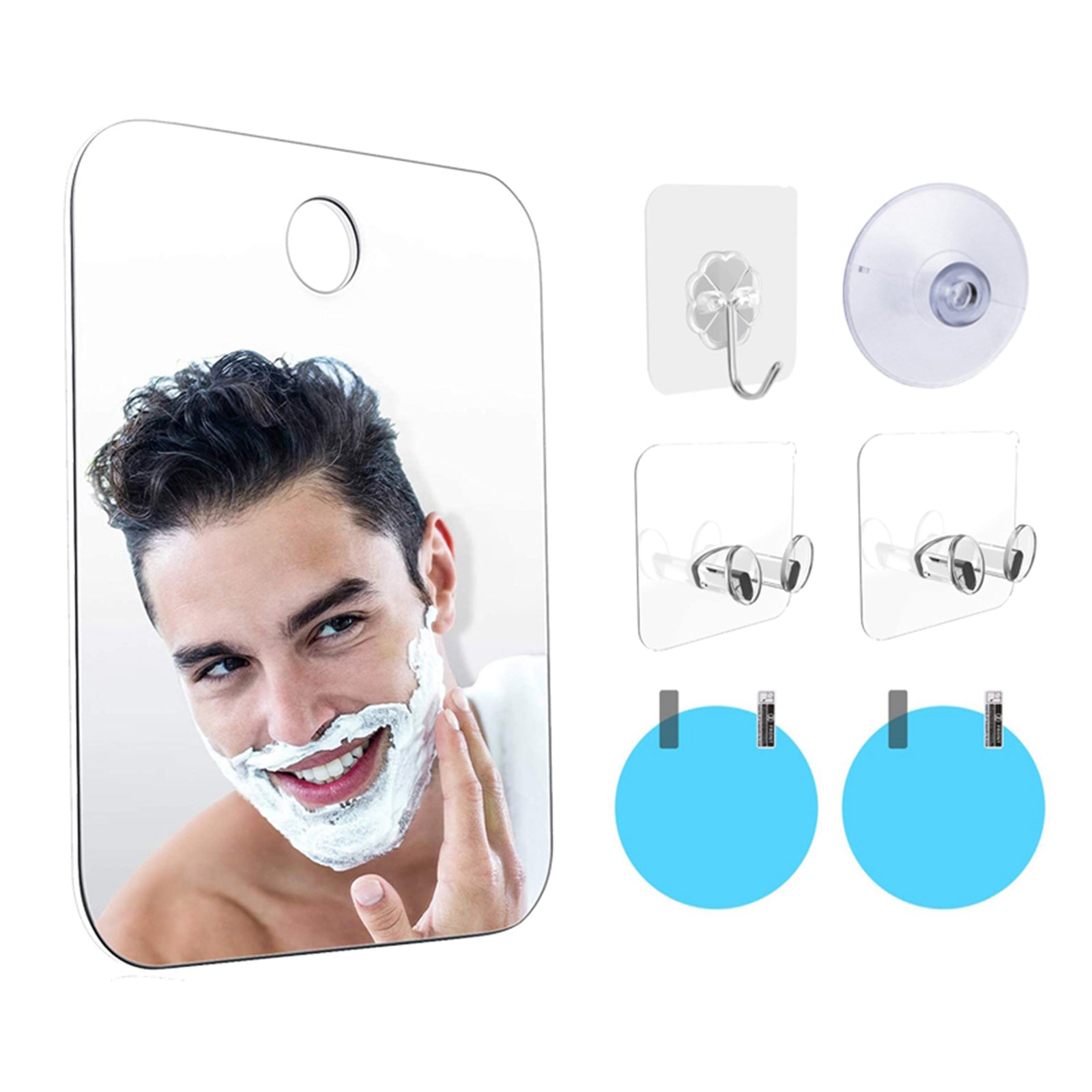 Acrylic Fogless Shower Shaving Mirror Men Women Anti Fog Travel Rectangle