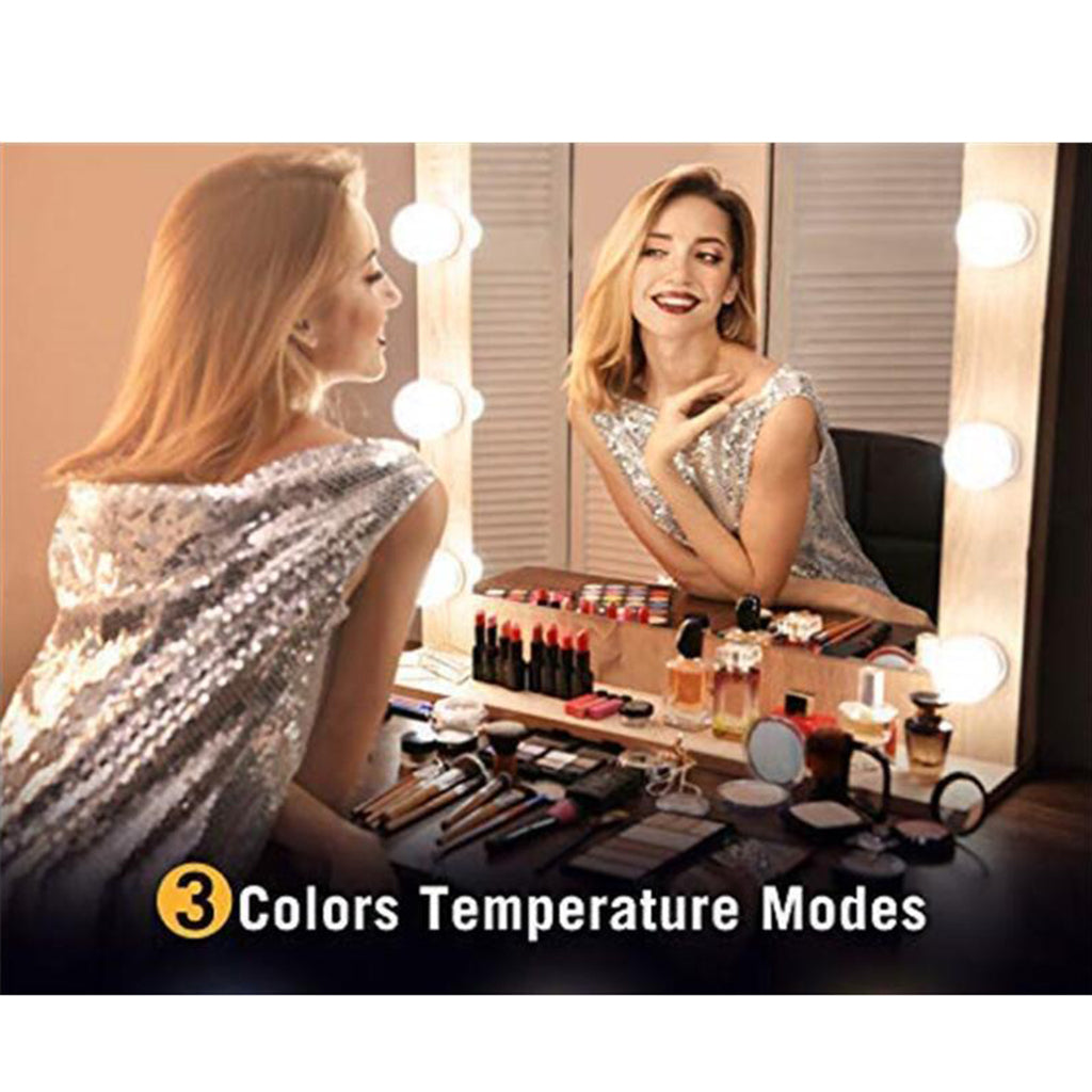 Make Up Mirror Lights 10 LED Kit Bulbs Vanity Light Dimmable Lamp Hollywood