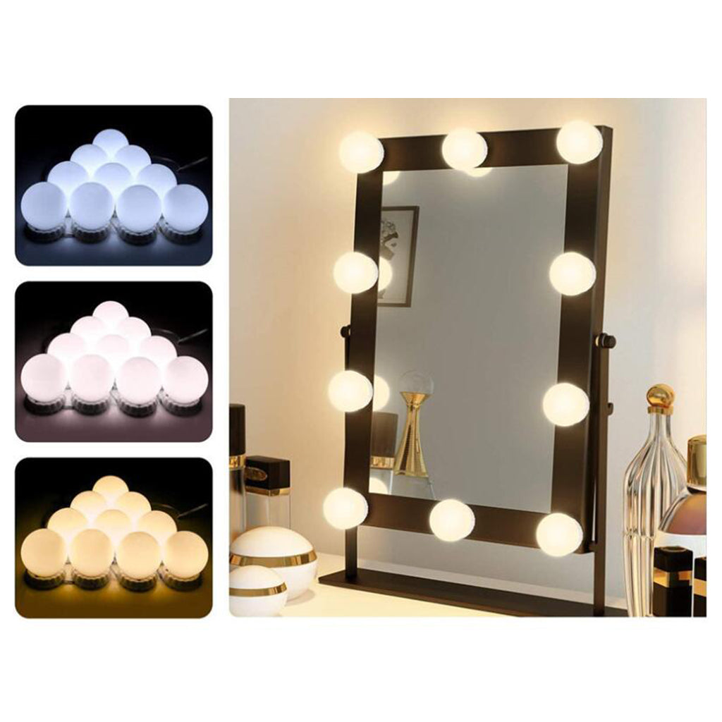 Make Up Mirror Lights 10 LED Kit Bulbs Vanity Light Dimmable Lamp Hollywood