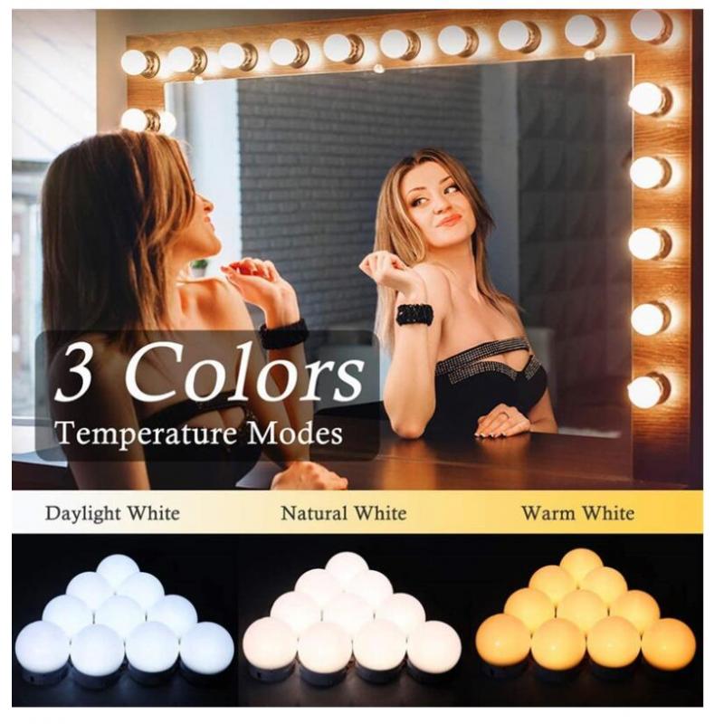 Make Up Mirror Lights 10 LED Kit Bulbs Vanity Light Dimmable Lamp Hollywood