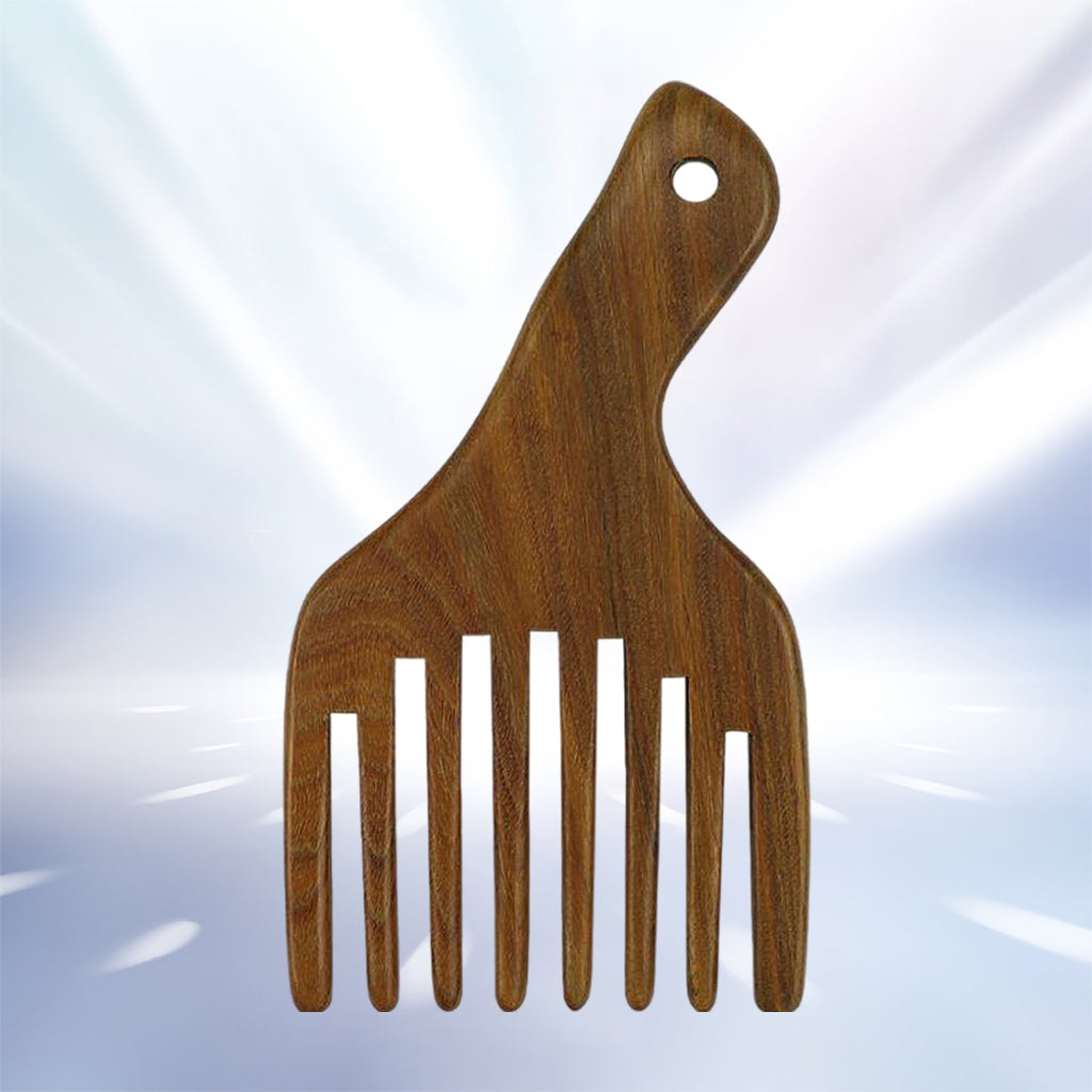 Wooden Wide Tooth Hair Scalp Massage Hair Beard Pick Comb Travel Pocket Size