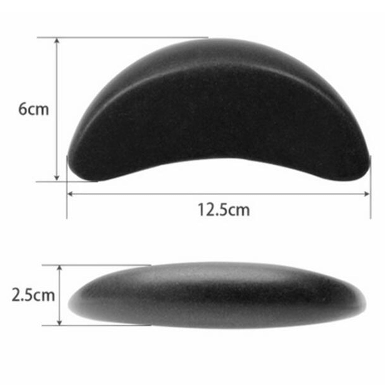 2x Large Hot Massage Stones Professional Body Basalt Hot Stone 12.5x2.5cm