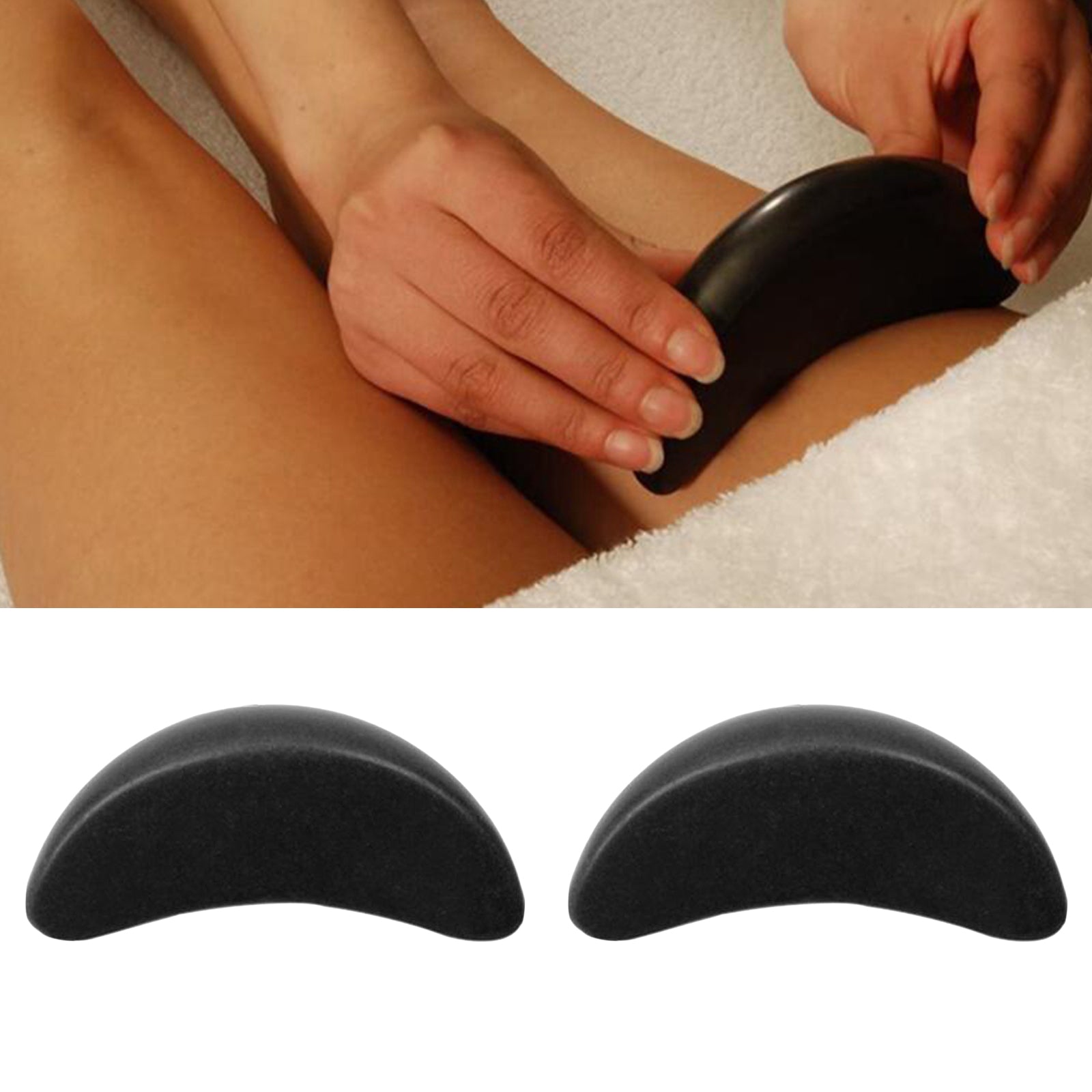 2x Large Hot Massage Stones Professional Body Basalt Hot Stone 12.5x2.5cm