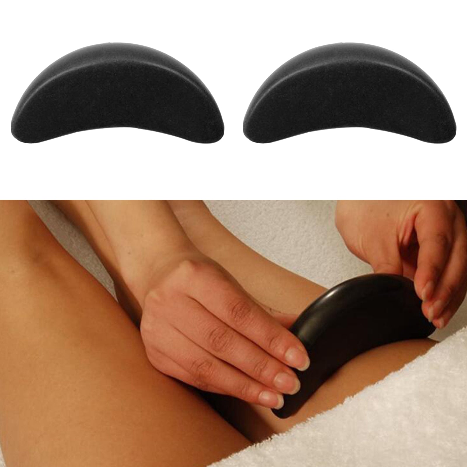 2x Large Hot Massage Stones Professional Body Basalt Hot Stone 12.5x2.5cm