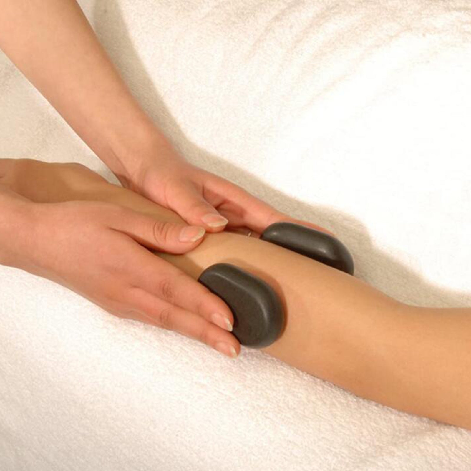 2x Large Hot Massage Stones Professional Body Basalt Hot Stone 12.5x2.5cm