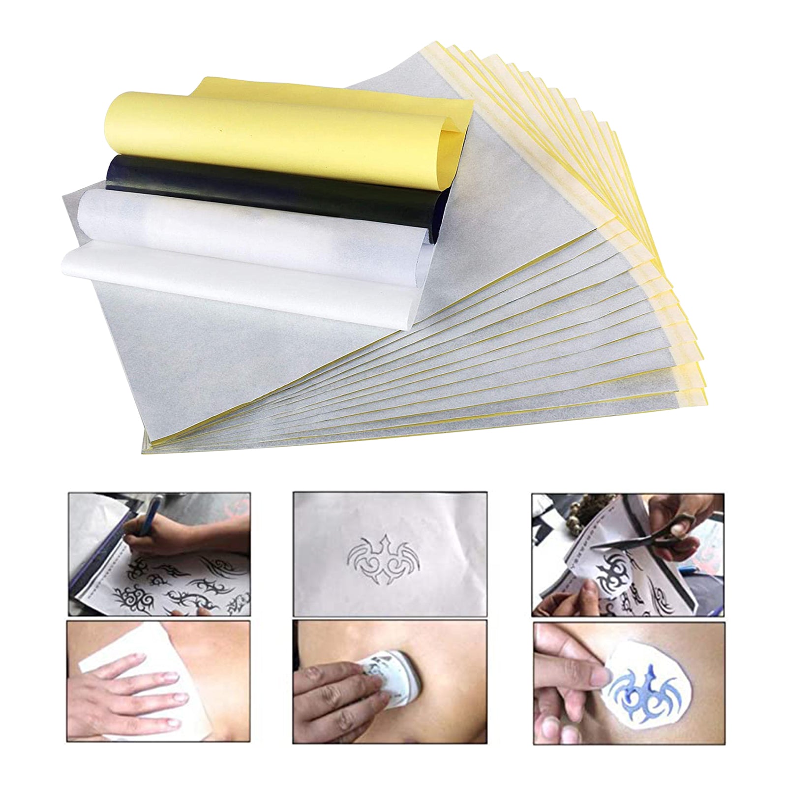 100x Tattoo Stencil Transfer Paper Spirit Thermal Carbon Tracing Copier Kit