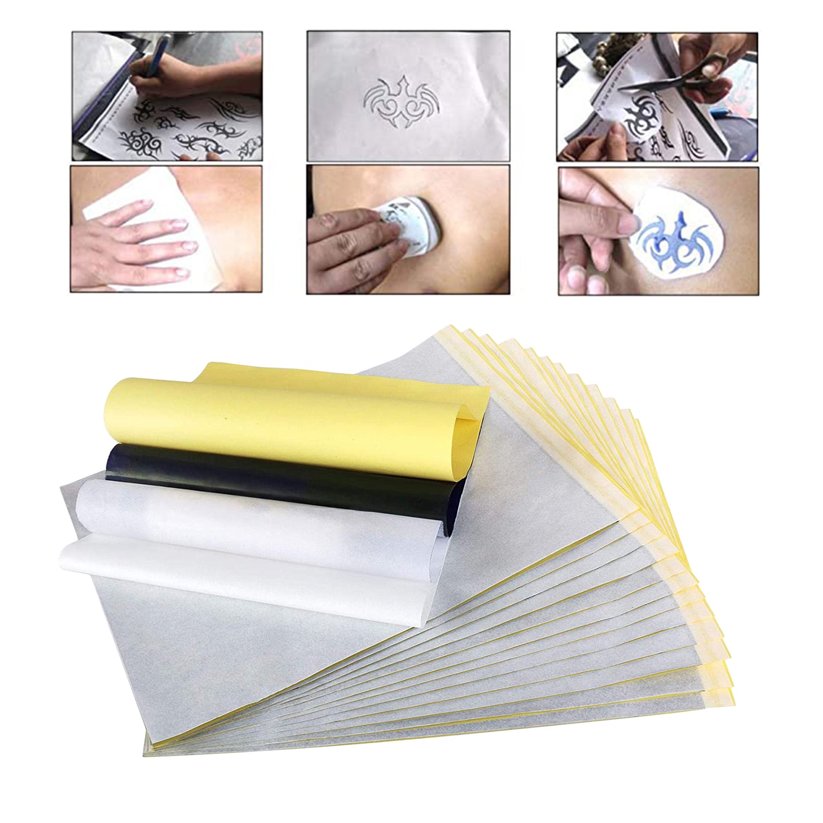 100x Tattoo Stencil Transfer Paper Spirit Thermal Carbon Tracing Copier Kit