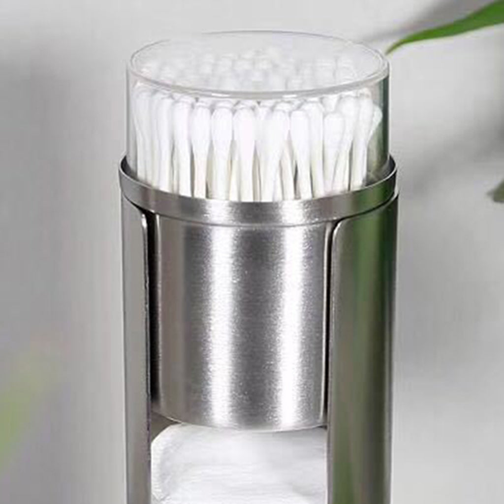 Cotton Swab Holder Ball Pad Storage Box Jar Desk Makeup Organizer Bathroom