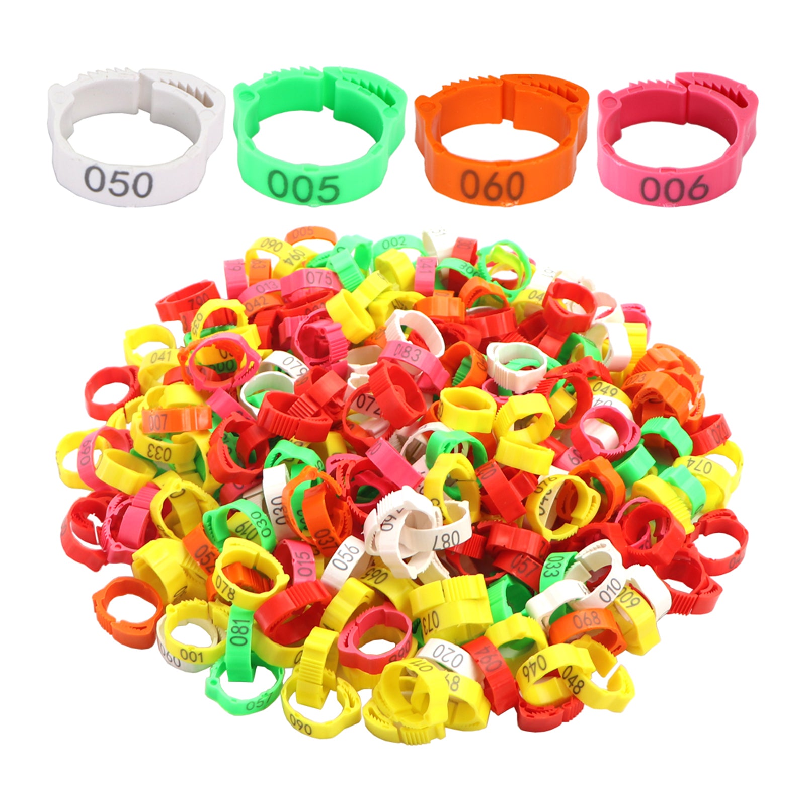 100x Chicken Leg Rings 001-100 Duck Chicks Leg Band Clip Red