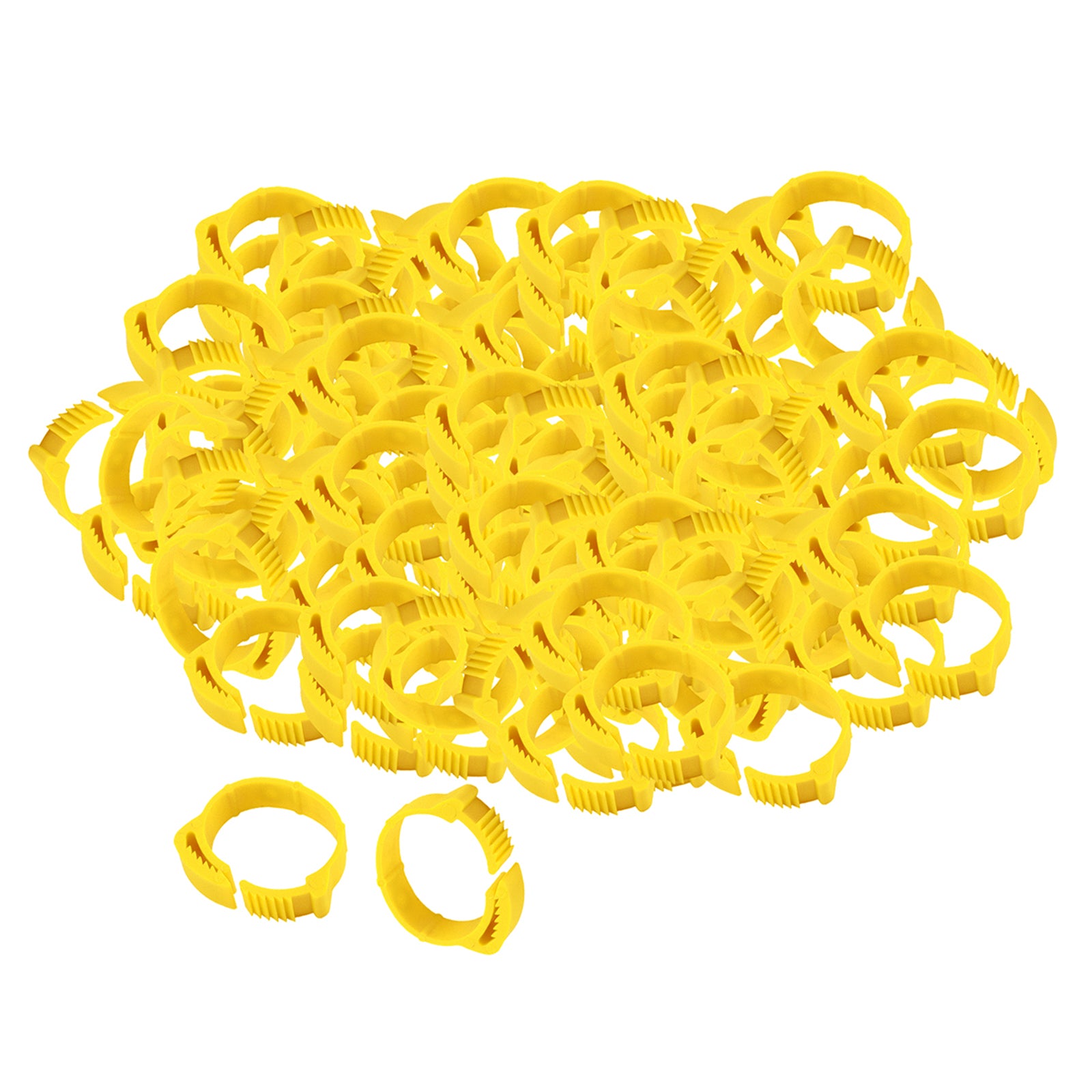 100x Chicken Leg Rings 001-100 Duck Chicks Leg Band Clip Yellow